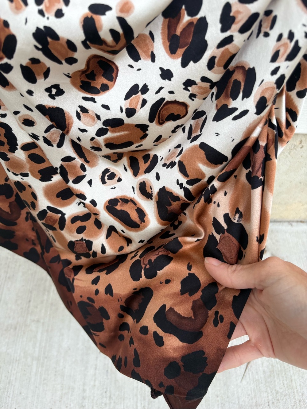 Nicole Miller Silk/Spandex Cream Leopard-Print Midi Dress Size 10 - Picture 5 of 6
